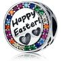 EVESCITY Crystal Colorful Happy Easter Bead for Charms Bracelets Best Jewelry Gifts for Holiday