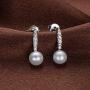 Pearl Dangle Drop Earrings Freshwater Cultured White Pearl Sterling Silver Stud Drop Earrings Pearl Jewelry Gifts for Women Girls Wife