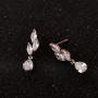 SWEETV Crystal Wedding Bridal Earrings for Women Brides, Wedding Bridesmaid Jewelry Gift, Cubic Zirconia Drop Earrings for Prom Pageant or Daily Wear