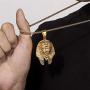 ROWIN&CO 18K Gold Plated Stainless Steel Lion Pendant Necklace Hip Hop Jewelry Personalized Egyptian Pharaoh King Costume Chain Pendant Gifts for Men, with 24'' Chain