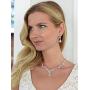 Mariell Cubic Zirconia Vine Wedding Necklace and Earrings Jewelry Set for Brides, Silver Platinum Finish