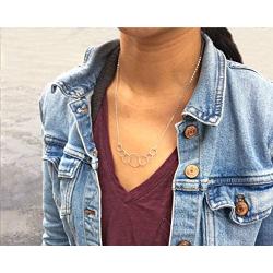 EFYTAL 70th Birthday Gifts for Women, Sterling Silver Seven Circle Necklace for Her, 7 Decade Jewelry 70 Years Old