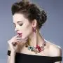 Hamer Wedding Jewelry Sets for Brides Multi-Color Crystal Flowers Choker Gothic Necklace and Earrings Sets Costume Jewelry for Women Hamer Wedding Jewelry Sets for Brides Multi-Color Crystal Flowers Choker Gothic Necklace and Earrings Sets Costume Jewelry for Women
