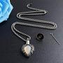 MUERDOU Urn Necklaces for Ashes Urns for Human Ashes Angel Wing Birthstone Cremation Jewelry Keepsake Holder Memorial Necklace Pendant