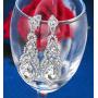 Hanpabum Bridal Wedding Jewelry Set for Women Bracelets and Dangle Teardrop Earrings Set for Women Jewelry Made with Clear Crystals