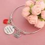 KUIYAI Someday My Prince Will Come Bracelet with Red Apple Charm Snow White Movie Quote Jewelry