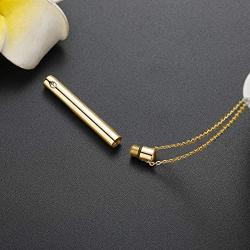 Minilist Bar Cremation Jewelry for Ashes Stainless Steel Urn Necklace for Human Ashes Silver/Rose Gold/Black