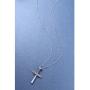 Mens S925 Sterling Silver Cross Pendant Necklace 24 Inches Silver Chain