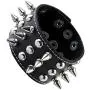 JOVIVI 3pcs Spike Studded Rivets Punk Rock Biker Wide Strap Genuine Leather Bracelets Necklace Chain Wristband Adjustable JOVIVI 3pcs Spike Studded Rivets Punk Rock Biker Wide Strap Genuine Leather Bracelets Necklace Chain Wristband Adjustable