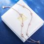 NINAMAID Love Heart Woman Jewelry Silver Infinity Adjustable Bracelet Rose Gold Plated Chain Anklets Gifts for Women Girl
