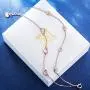 NINAMAID Love Heart Woman Jewelry Silver Infinity Adjustable Bracelet Rose Gold Plated Chain Anklets Gifts for Women Girl
