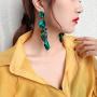 Long Acrylic Rose Petal Drop Dangle Earrings Bohemian Resin Flower Statement Earrings for Women Girls Gifts
