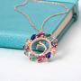 ENZOMAR Peacock Necklace for Women - Long Distance Relationships Gifts, Crystal Necklace for Women, Mother in Law Gifts from Daughter in Law, Mom Birthday Gifts from Daughter, Healing Crystals Jewelry, Mama Necklace, Sterling Silver Rose Gold Pendant