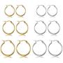 10 Pairs Small Hoop Earrings for Women Girls Lightweight Click-Top Surgical Steel Silver Hoop Earrings Cute Endless Hypoallergenic mini Hoop Earrings Set 10-18MM