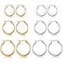 10 Pairs Small Hoop Earrings for Women Girls Lightweight Click-Top Surgical Steel Silver Hoop Earrings Cute Endless Hypoallergenic mini Hoop Earrings Set 10-18MM