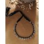 Saissa Silver Tone Oxidized Choker Boho Gypsy Thread Rope Indian Necklace Jewelry for Women