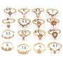 BERYUAN Women Rings Set Knuckle Rings Gold Stacking Rings for Girls and Teens Rings Cute Jewelry Rings Size(5,5.5,6,6.5,7,7.5,8)(16Pcs)