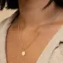 Befettly Initial Necklace,14K Gold-Plated Children Necklace Round Disc Double Side Engraved Hammered Name Necklace 16.5’’ Adjustable Personalized Alphabet Letter Pendant