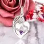 YL Mother and Daughter Necklace 925 Sterling Silver Mum Hold Child Heart Pendant Created Ruby/Aquamarine/Sapphire/Amethyst/Emerald/Garnet/Zirconia Necklace Gifts for Moms