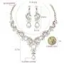 CSY Luxury Teardrop Crystal Necklace Earrings Womens Rhinestone Bridal Wedding Party Costume Jewelry Sets for Brides CSY Luxury Teardrop Crystal Necklace Earrings Womens Rhinestone Bridal Wedding Party Costume Jewelry Sets for Brides