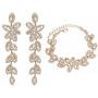 mecresh Flower Teardrop Earring and Bracelets Silver/Gold/Champagne Bridal Jewelry Sets for Women