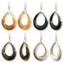 DAMLENG 4 Pairs Unique Boho Acrylic Hollow Round Teardrop Dangle Drop Leopard Earrings Set for Women Girls Square Water drop Hook Earrings Jewelry