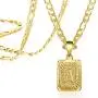 Joycuff Gold Square Initial Necklaces for Women Men Teen Girls Boys Husband Dad Mom Daughter Personalized Name 26 Alphabets Stainless Steel Figaro Chain Vintage Medallion Pendant Necklace Joycuff Gold Square Initial Necklaces for Women Men Teen Girls Boys Husband Dad Mom Daughter Personalized Name 26 Alphabets Stainless Steel Figaro Chain Vintage Medallion Pendant Necklace