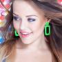 4 Pairs 80s Women Retro Earrings Geometric Dangle Neon Earrings for Party Costume Accessory