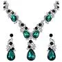 BriLove Womens Wedding Bridal Crystal Multi Teardrop Cluster Statement Necklace Dangle Earrings Set BriLove Womens Wedding Bridal Crystal Multi Teardrop Cluster Statement Necklace Dangle Earrings Set