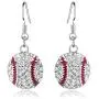 Baseball Pendant Necklace & Dangle Earrings Jewelry Set Sport Clear Crystal Fashion Jewelry (Silver earrings+necklace) Baseball Pendant Necklace & Dangle Earrings Jewelry Set Sport Clear Crystal Fashion Jewelry (Silver earrings+necklace)
