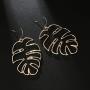 JOYID Monstera Leaf Dangle Earrings Bohemia Palm Leaves Drop Earrings Jewelry for Women Girls