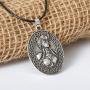 HAQUIL Viking Necklace - Metal Alloy, Viking God Valkyrie Freya Pendant - PU Leather Cord, 23.6''