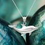 Honolulu Jewelry Company Sterling Silver Dolphin Necklace Pendant with 18'' Box Chain