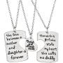“Daddys Girl Mamas World” Necklace | Adorable Round Pendant Necklace Set of 3 | Best Family Gift