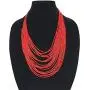 Necklace / 20 Layers Bib Statement Collar Glass Beaded Choker Necklace Fashion Jewelry For Women (Red) Necklace / 20 Layers Bib Statement Collar Glass Beaded Choker Necklace Fashion Jewelry For Women (Red)