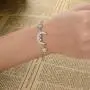 EVER FAITH 925 Sterling Silver CZ Bling Moon and Stars Bracelet Double Chain Clear