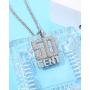 Sliver Necklace with 50 Cent Pendant for Men,Stainless Steel Rhinestone Jewelry,Rapper Chains Iced Out Pendants with 28 Inches