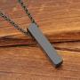Jovivi Free Engraving - Personalized Custom Stainless Steel Cube Bar Urn Necklace Memorial Ash Keepsake Pendant Cremation Jewelry w/Filler Kit