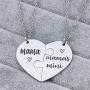 Nanafast 2 PCS Mother Daughter Necklaces Adjustable Stainless Steel Matching Heart Necklace Set Valentines for Couples Mom and Daughter