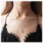 8PCS Sterling Silver and Gold Jewelry Set for Women Teardrop Pendant Necklace Earring Bracelet and Ring Jewelry Gifts