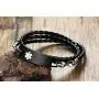XUANPAI Free Custom Engraved Multilayer Braided Leather Bangle Medical Alert ID Bracelet for Womens Mens XUANPAI Free Custom Engraved Multilayer Braided Leather Bangle Medical Alert ID Bracelet for Womens Mens
