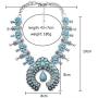 Ãzhido Long Necklaces for Women Howlite Stone Blossom Crescent Moon Pendant Western Jewelry