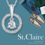St.Claire 18K Gold Plated Swarovski Necklace for Women Round Halo Pendant Crystals Necklace Best Jewelry Gifts for Womens Girls Mothers Day Birthday Wedding Anniversary