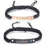 GAGAFEEL Custom Bracelet Cuff Couple Bracelets Engraved ID Date Name Promise Women Men Teen Girls Boys Personalized Braided Rope Birthday Anniversary Valentines Jewelry Gift