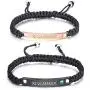 GAGAFEEL Custom Bracelet Cuff Couple Bracelets Engraved ID Date Name Promise Women Men Teen Girls Boys Personalized Braided Rope Birthday Anniversary Valentines Jewelry Gift