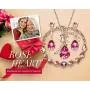 CDE Rose Flower Jewelry Sets for Women 4 Pieces Sets Rose Gold Plated Necklace with Crystals Mothers Day Jewelry Gifts for Her CDE Rose Flower Jewelry Sets for Women 4 Pieces Sets Rose Gold Plated Necklace with Crystals Mothers Day Jewelry Gifts for Her