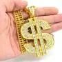 Gold Chain with Dollar Sign Big Money Necklaces for Men Women,Stainless Steel Iced Out Rhinestone Jewelry,Fashion Pendants with 28 Inches Chain Gold Chain with Dollar Sign Big Money Necklaces for Men Women,Stainless Steel Iced Out Rhinestone Jewelry,Fashion Pendants with 28 Inches Chain