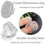 LOYALLOOK Crystal Rhinestones and Cubic Zircon Necklace, Teardrop Crystal Tassels Dangle Earrings,8 Strand Rhinestone Stretch Bracelet,Stretch Ring Jewelry Set for Wedding,Bridesmaids