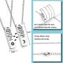 UNGENT THEM Magnetic Couples Necklaces Engraved Simple Relationship Friendship Stainless Steel Necklace Set for Women Men Him Her Best Friends Lover 2pcs