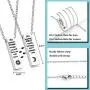 UNGENT THEM Magnetic Couples Necklaces Engraved Simple Relationship Friendship Stainless Steel Necklace Set for Women Men Him Her Best Friends Lover 2pcs